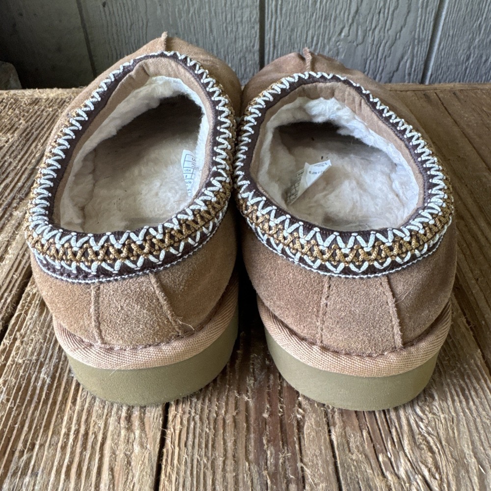 UGG Men's Tasman Slip-On Suede Slippers Clogs Size 8 Chestnut Brown 5950 - Picture 6 of 9